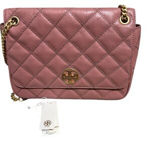 Tory Burch Willa Quilted Pink Shoulder Bag